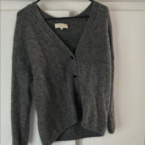 Sezane Charcoal Cardigan Sweater